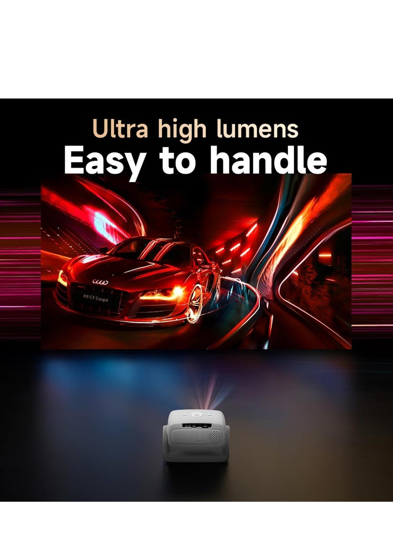 Umiio U10 135° Adjustable Portable Multimedia Projector Full HD 1080P, 4K Supported, WiFi & Bluetooth, LED Dustproof Design for Home Cinema & Outdoor Use, HDMI, Dual USB, AV with Carry Bag