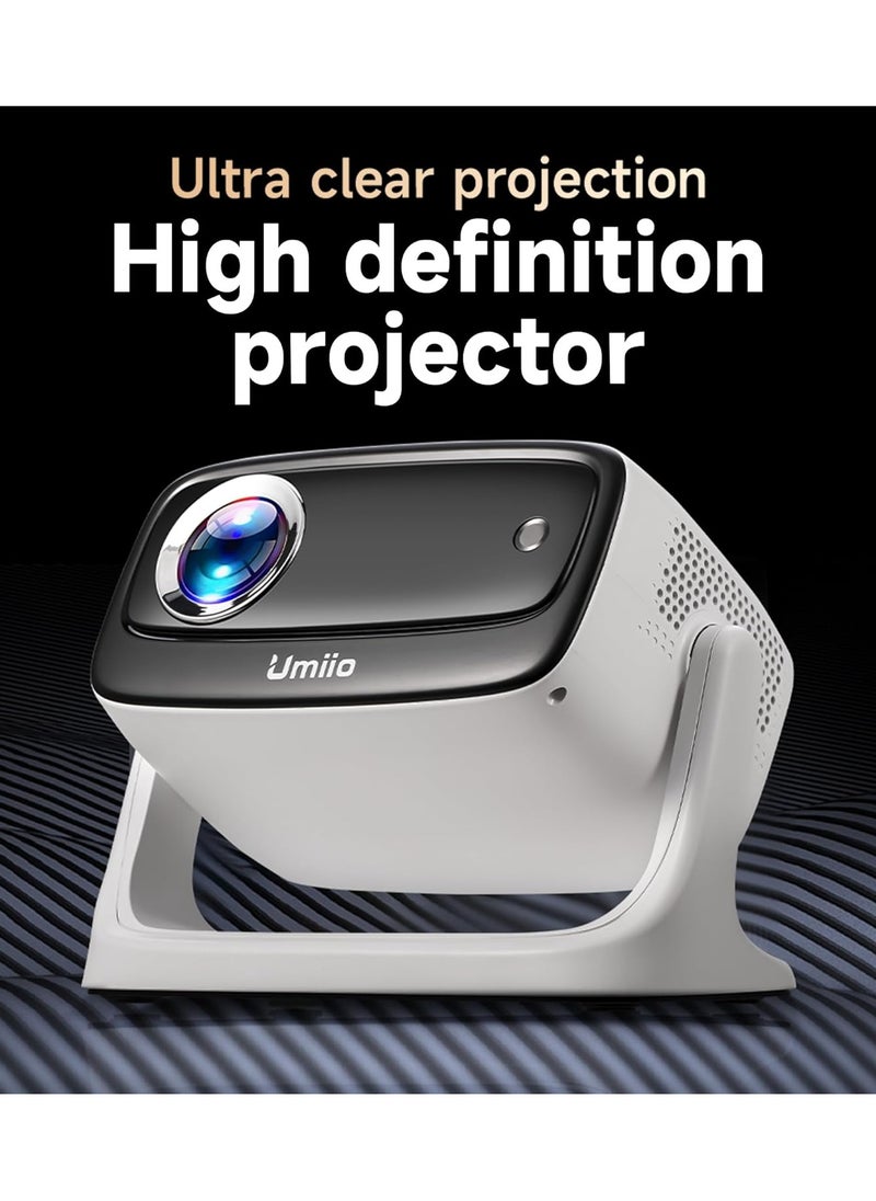 Umiio U10 135° Adjustable Portable Multimedia Projector Full HD 1080P, 4K Supported, WiFi & Bluetooth, LED Dustproof Design for Home Cinema & Outdoor Use, HDMI, Dual USB, AV with Carry Bag