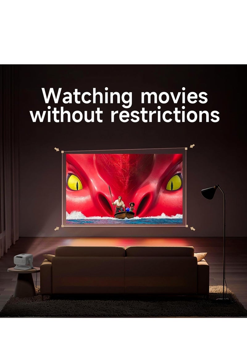 Umiio U10 135° Adjustable Portable Multimedia Projector Full HD 1080P, 4K Supported, WiFi & Bluetooth, LED Dustproof Design for Home Cinema & Outdoor Use, HDMI, Dual USB, AV with Carry Bag