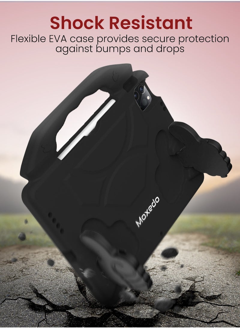 Moxedo Moxedo Shockproof Protective Case Cover Lightweight Convertible Handle Kickstand for Kids with Pencil Holder Compatible for iPad Pro 11 inch (2018 / 2020 / 2021) / iPad Air4 10.9-inch 2020 - Black  - Image 4