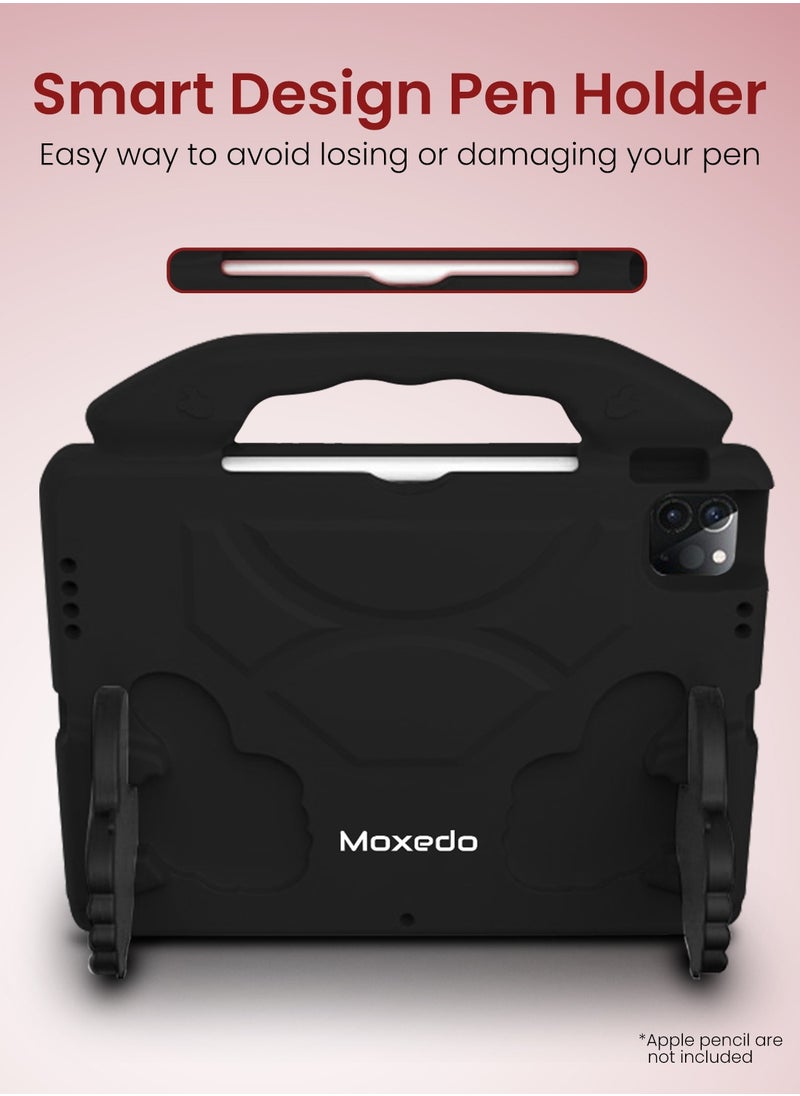 Moxedo Moxedo Shockproof Protective Case Cover Lightweight Convertible Handle Kickstand for Kids with Pencil Holder Compatible for iPad Pro 11 inch (2018 / 2020 / 2021) / iPad Air4 10.9-inch 2020 - Black  - Image 5