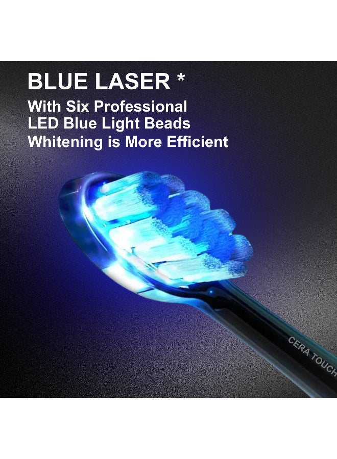 CERA TOUCH 6 Blue LED Whitening Electric Toothbrush | UAE MoIAT-Compliant Quality | 4 Modes, Smart Timer & Memory Function | 2 Heads, Wireless Charging| IPX7 Waterproof | Travel Case | 1-Year Warranty - Image 5