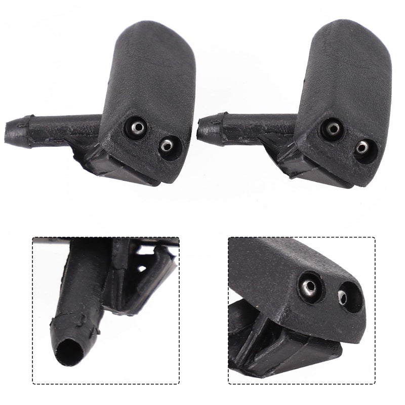 Set Of 2 Type A Black ABS Plastic Nozzles For Windscreen Washer Jets Compatible With Golf And Eurovan Models 191955985A - Image 3