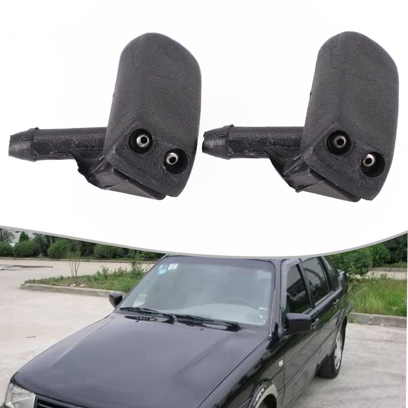 Set Of 2 Type A Black ABS Plastic Nozzles For Windscreen Washer Jets Compatible With Golf And Eurovan Models 191955985A - Image 1