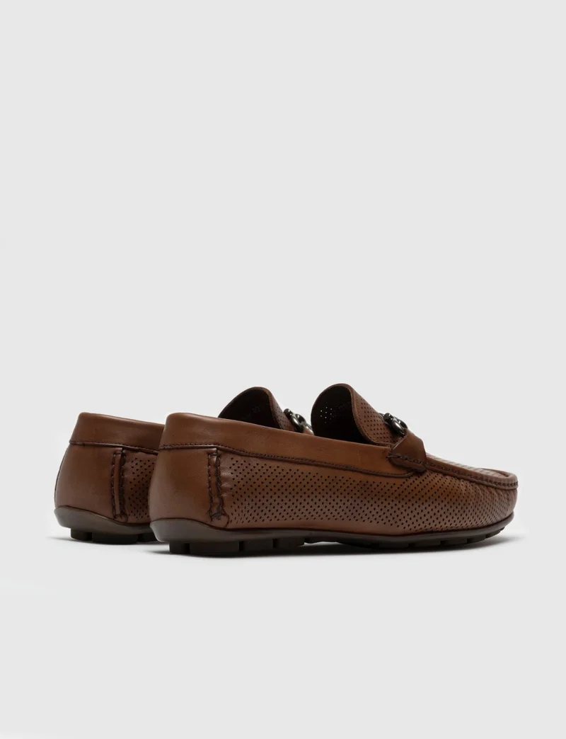 Cabani Men's Buckle Loafer Casual Shoes 010M823B Brown