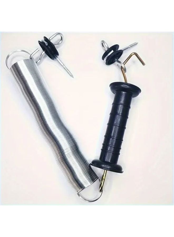 Black 5M Extendable Electric Fence Gate Kit with Tension Spring and Insulated Handle - Image 4
