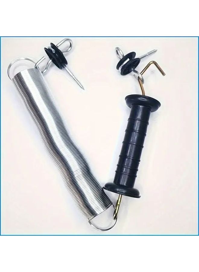 Black 5M Extendable Electric Fence Gate Kit with Tension Spring and Insulated Handle - Image 1
