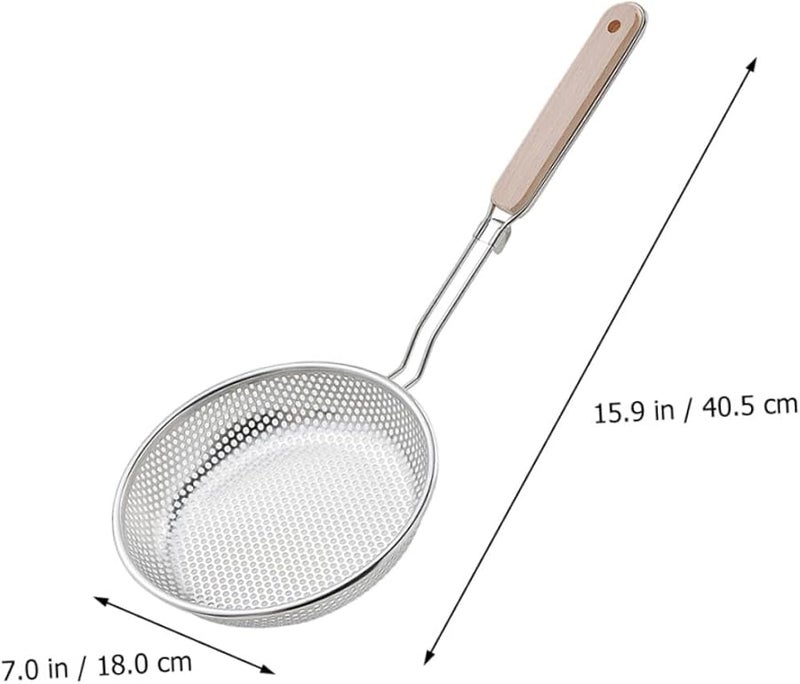 Stainless Steel Strainer Spoon Long Handle Oil Filter Colander For Kitchen Cooking - Image 3