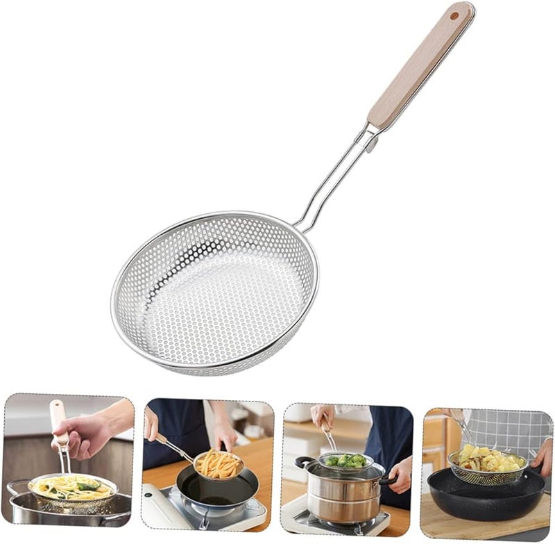 Stainless Steel Strainer Spoon Long Handle Oil Filter Colander For Kitchen Cooking - Image 5