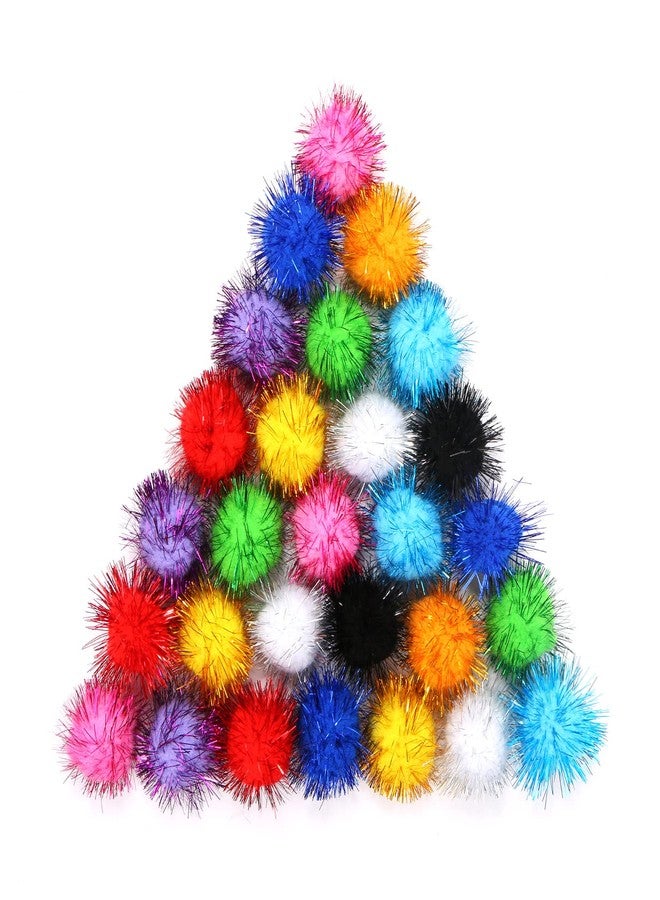 Teqooza 1.8'' Assorted Colors Sparkle Balls, 4.5cm Diameter Tinsel Pom Poms Puff Balls Glitter Colorful Pompoms for Cat Kittens Toys DIY Christmas, 20 Pcs - Image 4