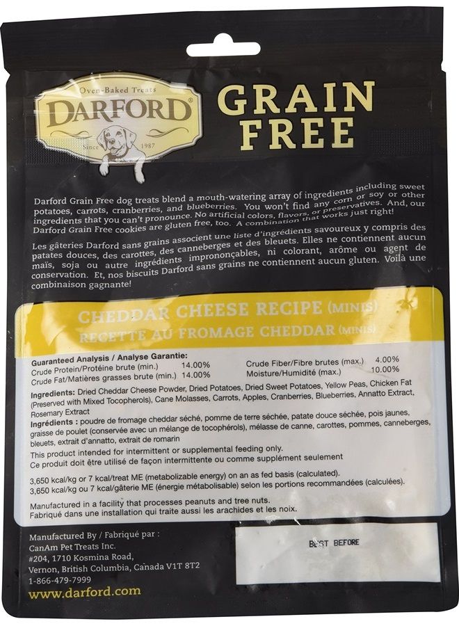 Darford Grain Free Cheddar Cheese Minis Heart Recipe Dog Treats, 12oz