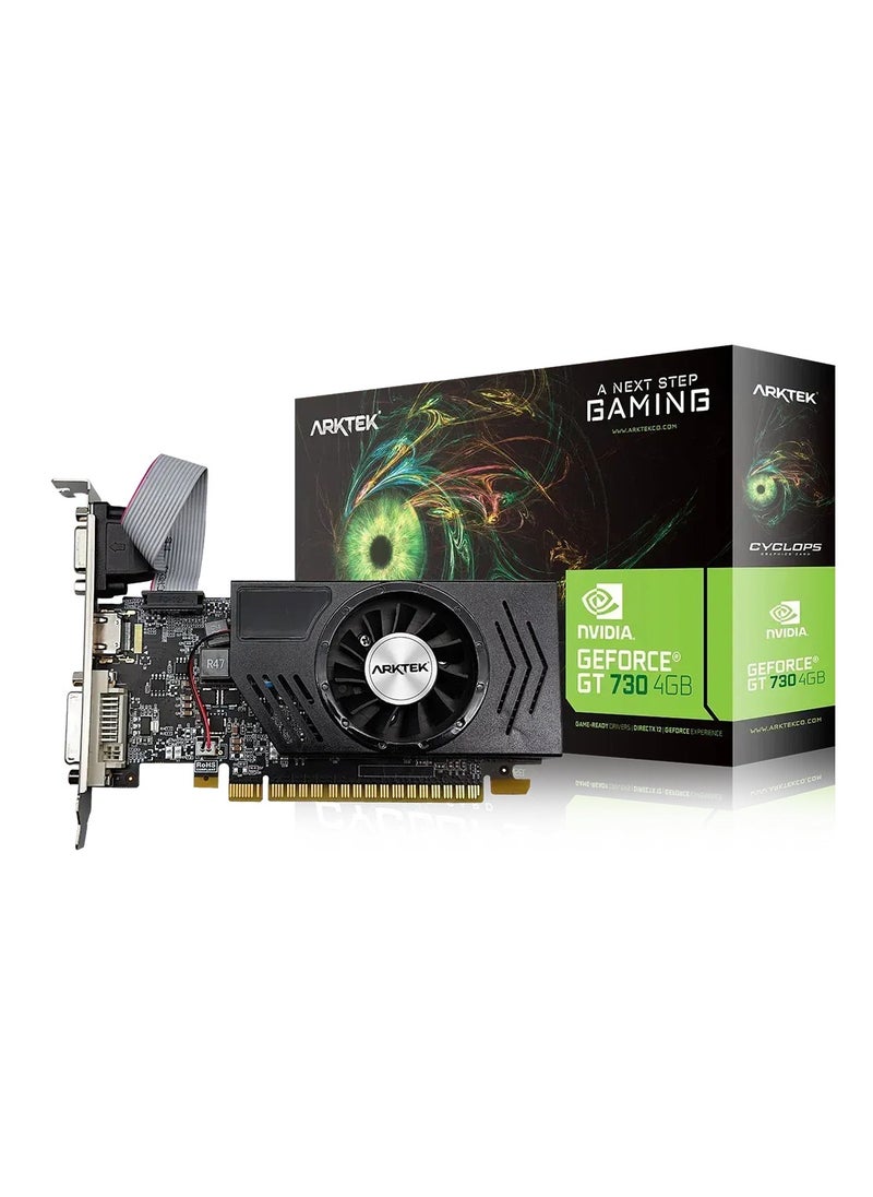 ARKTEK GEFORCE GT730 4GB DDR3 128BIT HDMI, DVI, VGA PCI-E LOW PROFILE Graphic Card - AKN730D3S4GL1