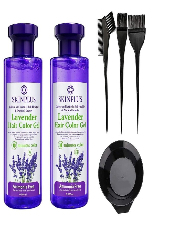 SKINPLUS Lavender Hair Color Dye Gel 1000ml with Mixing Bowl and Dye Brush - Image 2