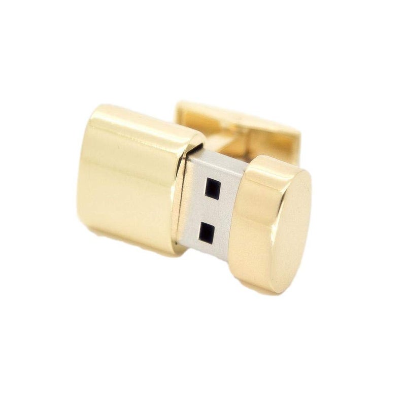 Cuff-Daddy USB Flash Thumb Drive Cufflinks in Gold 8GB Each (16GB Total) with Jewelry Presentation Box Digital Functional Computer Connector Cufflinks Business Attire Best Gifts for Men - Image 2