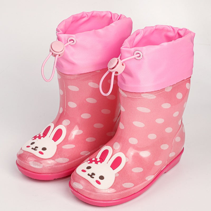 Export Creative Flower Cloth Cartoon Children Rain Shoes Boots Water Sleeve Rubber Shoes Non-Slip Soft Bottom Light A Generation Of Hair - Image 1