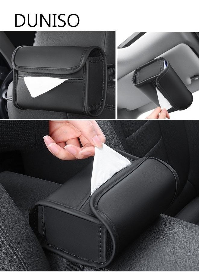 DUNISO - Car Sun Visor Tissue Box Holder Paper Towel Napkin Box Cover Seat Back Bracket Portable Car Mount Organizer Car Accessories - Image 1