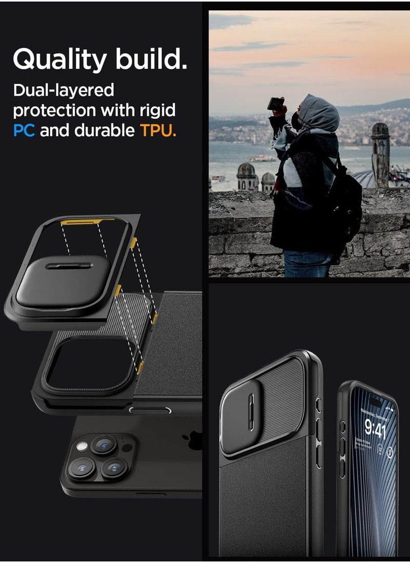 Spigen - Optik Armor MagFit for iPhone 15 Pro Max Case Cover with MagSafe - Black - Image 1