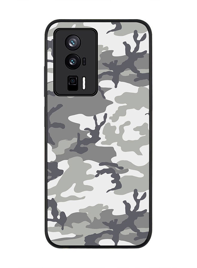 Stylizedd حافظة سوداء متينة لهاتف Xiaomi Poco F5 Pro 5G / Xiaomi Redmi K60 / Xiaomi Redmi K60 Pro بتصميم نحيف وحواف مطاطية مرنة مضادة للسقوط - نمط تمويه القطب الشمالي - Image 1