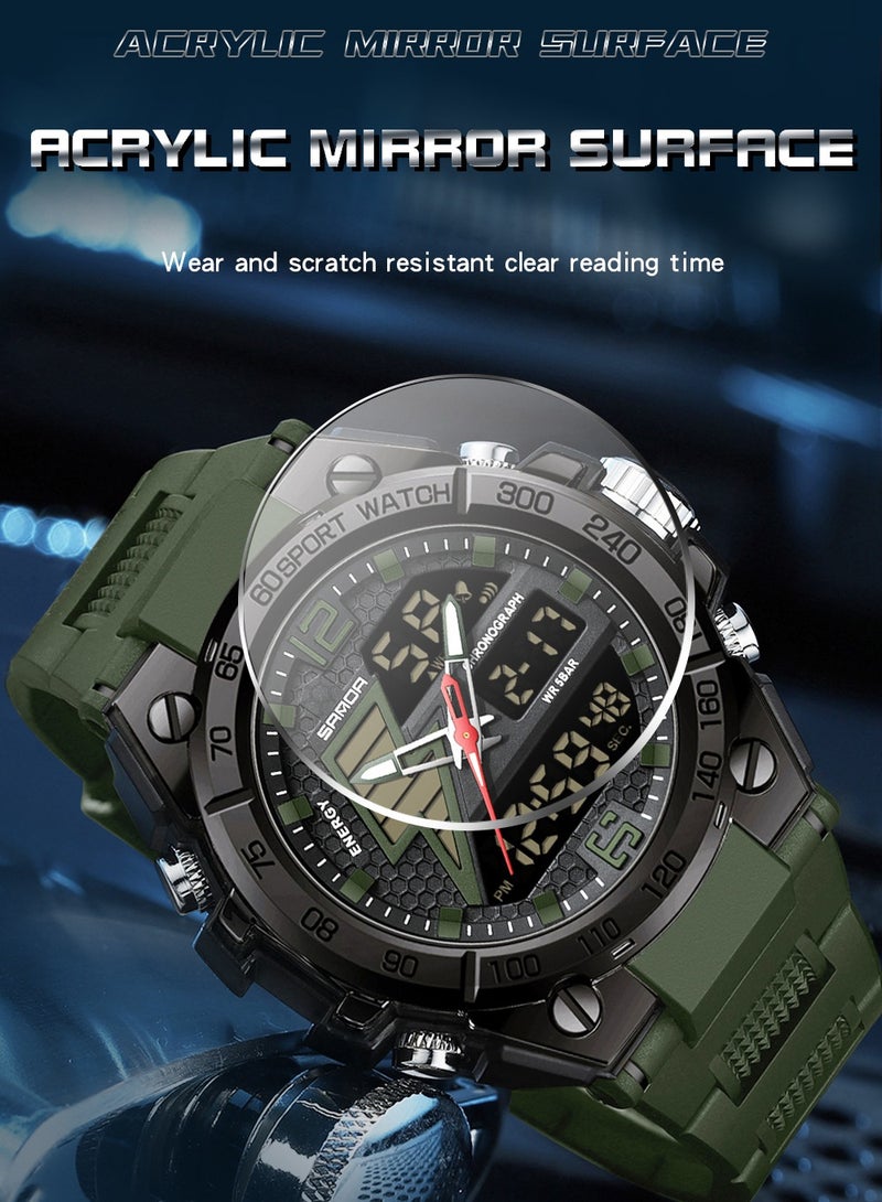 Sanda Men's Analog Digital Alarm Wrist Watches Waterproof Outdoor Sports Chronograph Hand Clock Trendy Fashion - Image 4