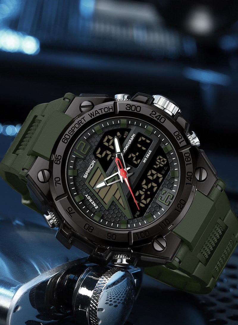 Sanda Men's Analog Digital Alarm Wrist Watches Waterproof Outdoor Sports Chronograph Hand Clock Trendy Fashion - Image 2