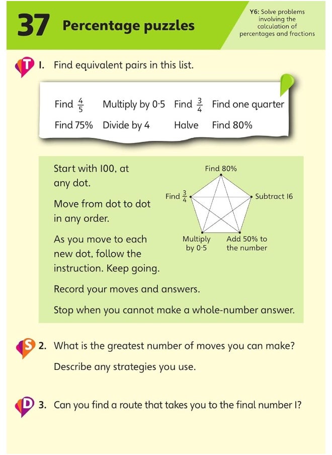 null - Pinpoint Maths Year 6 Problem Solving and Reasoning Challenge Cards: Y6 Problem Solving and Reasoning Pk - Image 1