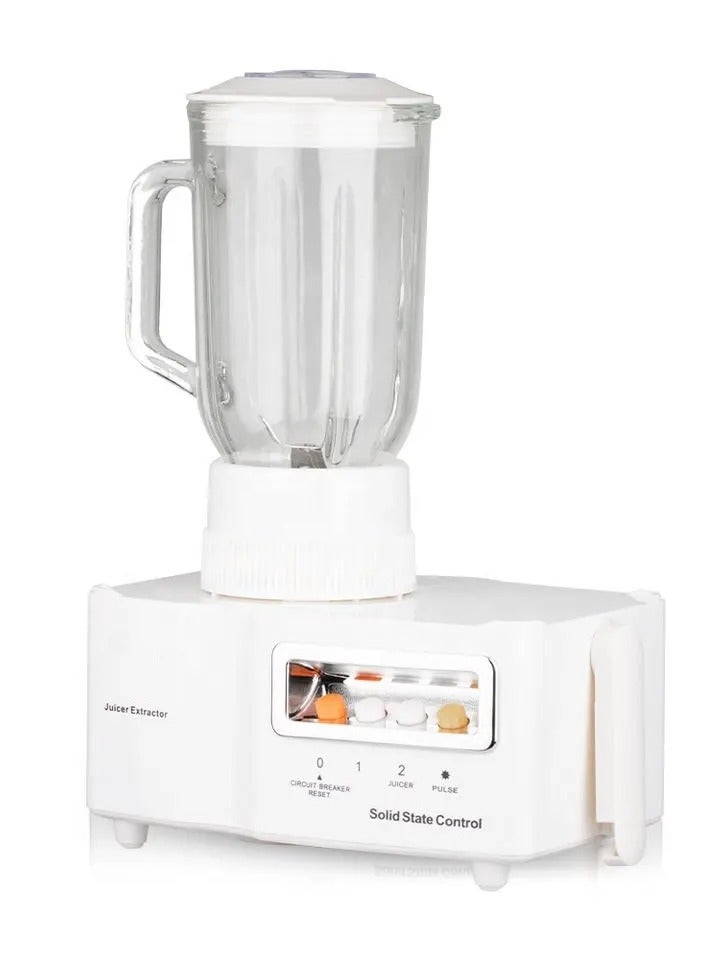 راكسوم محضر طعام 4 في 1، عصارة، خلاط، مفرمة، مفرمة لحم، مطحنة، سرعتان + نبض، محرك قوي، شفرة من الفولاذ المقاوم للصدأ، مثالية للطحن الدقيق الجاف والرطب والخلط والعصير 1 لتر 800 وات أبيض - Image 4