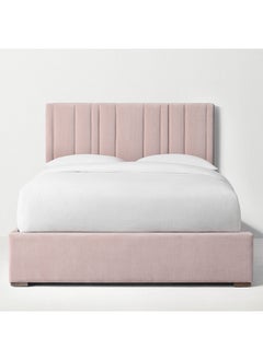 A to Z Furniture Teagan Upholstered Velvet Bed with Storage 100x200cm Single size Bed in Pink Color 