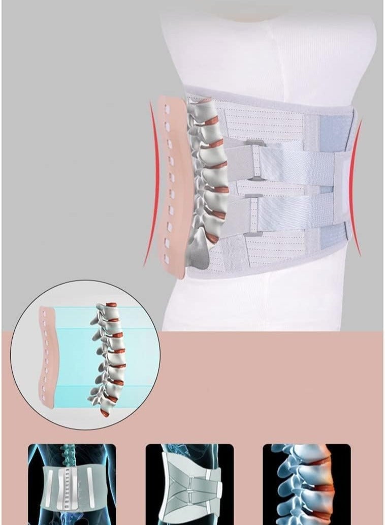 GUDOO دعامة الظهر لتخفيف آلام أسفل الظهر، حزام دعم الظهر للنساء والرجال، دعامة أسفل الظهر قابلة للإزالة لدعم أسفل الظهر مع ثلاث وسادات لحماية الخصر - Image 5