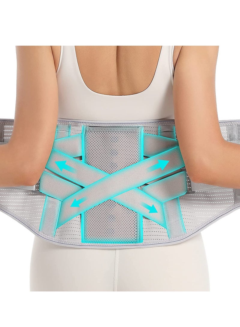 GUDOO دعامة الظهر لتخفيف آلام أسفل الظهر، حزام دعم الظهر للنساء والرجال، دعامة أسفل الظهر قابلة للإزالة لدعم أسفل الظهر مع ثلاث وسادات لحماية الخصر - Image 1