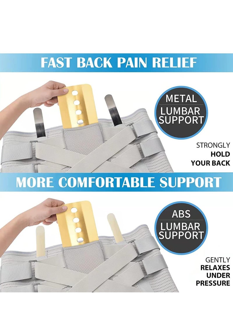 GUDOO دعامة الظهر لتخفيف آلام أسفل الظهر، حزام دعم الظهر للنساء والرجال، دعامة أسفل الظهر قابلة للإزالة لدعم أسفل الظهر مع ثلاث وسادات لحماية الخصر - Image 4