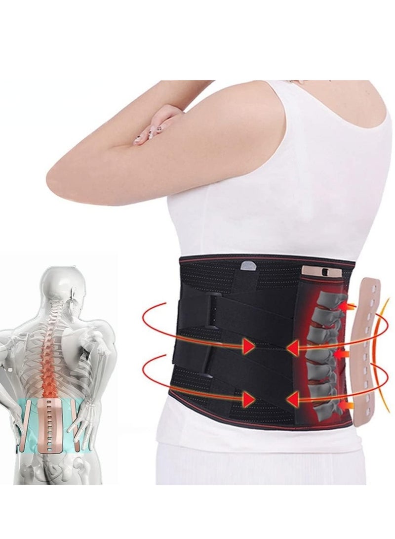 GUDOO دعامة الظهر لتخفيف آلام أسفل الظهر، حزام دعم الظهر للنساء والرجال، دعامة أسفل الظهر قابلة للإزالة لدعم أسفل الظهر مع ثلاث وسادات لحماية الخصر - Image 2