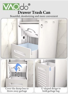 VAOdo Toilet Paper Holder Stand with Doors and Shelves Bathroom Storage Cabinet Beside Toilet for Small Space Bathroom with Toilet Roll Holder Towels Small Plants Toiletries Storage Rack  - Image 4