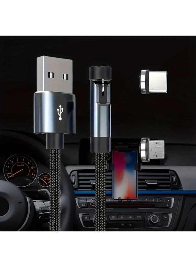 كابل الشحن السريع المغناطيسي الأحمر بطول 1 متر مع موصل USB-C دوّار بزاوية 540 درجة وشدة تيار 3 أمبير - Image 5