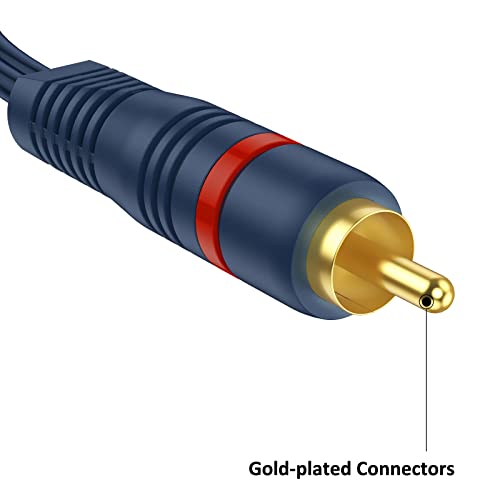 DteeDck RCA Splitter 1 Female to 2 Male, 2 Pack - RCA Audio Video Cable Splitter Adapter, Dark Blue - Image 5