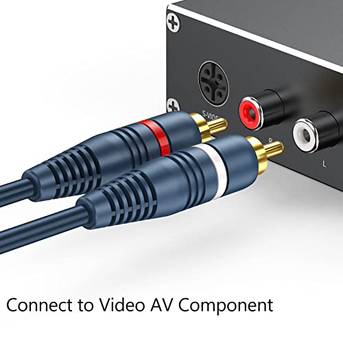 DteeDck RCA Splitter 1 Female to 2 Male, 2 Pack - RCA Audio Video Cable Splitter Adapter, Dark Blue - Image 2