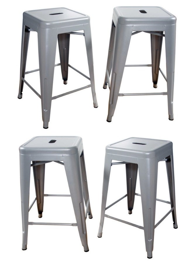SMART HOME Cafe chairs set consisting of 2 chairs, a dining chair, and a single high chair made of sturdy steel for dining room/kitchen/party  - Image 3
