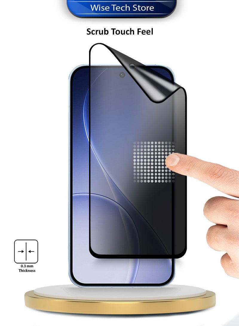 دبليو تيك حماية شاشة مرنة مطفية كاملة الغراء وغطاء كامل من السيراميك النانو الفاخر لهاتف Oppo Reno15 5G 2025 للخصوصية (MSCNMP) - شفاف/أسود - Image 4