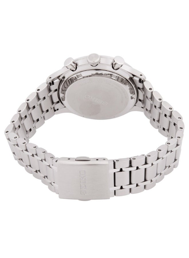 Seiko ساعة كرونوغراف رياضية SSB477P1، 38.7 مم قرص أزرق، سوار من الفولاذ المقاوم للصدأ، مقاومة للماء حتى 50 متر - Image 3