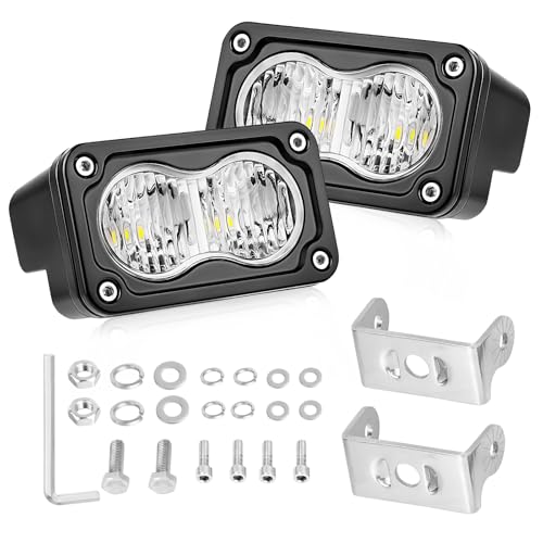 AKD Part LED Pods, AKD Part 3 Inch Flood CREE LED Off Road Lights 40W Small Driving Light Pods Backup Reverse Lights Fog Pod Light 2 Packs for Truck Pickup Motorcycle UTV ATV SUV Dirt Bike Surron - Image 1