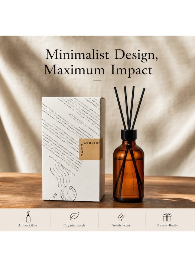 تاسيت أتليه ناشر قصب Tacit Atelier 200 مل | أمبر أود - معطر منزلي طويل الأمد لغرفة النوم والحمام والمكتب | هدية معطر طبيعي - Image 3