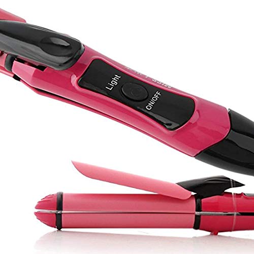 GTC ® 2-in-1 Hair Beauty Set Hair Curler and Straightener Hair Styling Tool with Ceramic Plates (Pink, 278-21) - Image 2