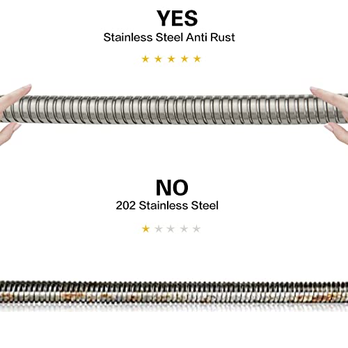 RUMOSE 118 inches Shower Hose Shower Head Extension Tube Extra Long Stainless Steel Shower Hose Attachment Flexible Handheld Shower Sprayer Hose, Brushed Nickel - Image 4