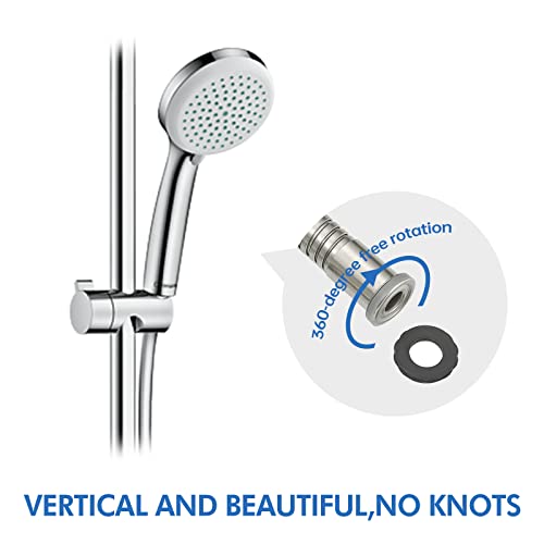 RUMOSE 118 inches Shower Hose Shower Head Extension Tube Extra Long Stainless Steel Shower Hose Attachment Flexible Handheld Shower Sprayer Hose, Brushed Nickel - Image 3