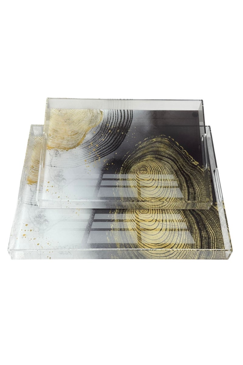 AFAQ Acrylic Serving Tray Set of 2 - Image 2