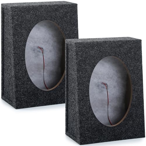 BBTO 2 Pcs Angled Style Car Audio Speaker Box 6 x 9 Inch Car Audio Enclosures Sturdy Constructed Truck Speaker Box for Home Vehicle Subwoofer Sound Supplies(8.66 x 4.72 x 12.8 Inch)