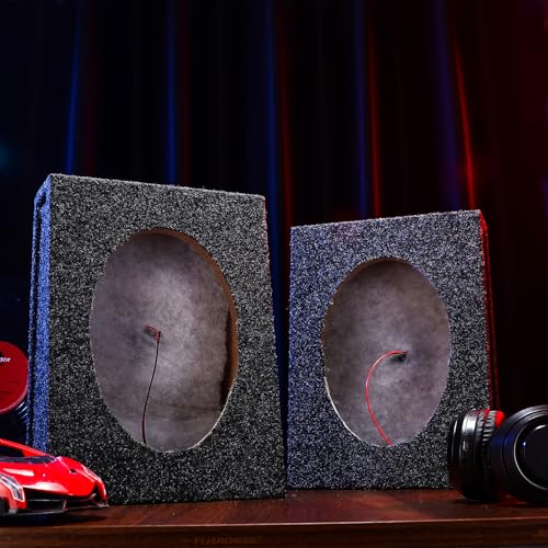 BBTO 2 Pcs Angled Style Car Audio Speaker Box 6 x 9 Inch Car Audio Enclosures Sturdy Constructed Truck Speaker Box for Home Vehicle Subwoofer Sound Supplies(8.66 x 4.72 x 12.8 Inch) - Image 4
