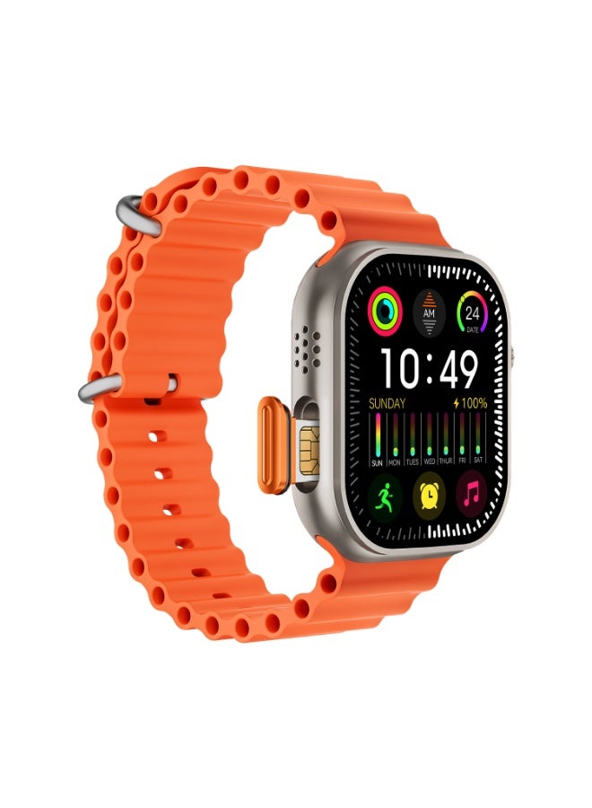 AROAQ SW30 Ultra 4G LTE Android Smartwatch – 2GB+16GB, 2.02” HD TFT Screen, Heart Rate Monitor, GPS, Wi-Fi, Bluetooth, Android 8.1 – Orange - Image 2