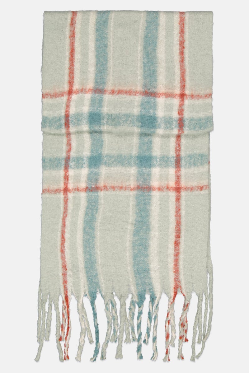 Vintage Havana Men Checkered Brush Tassel Scraves 220 x 45 cm, Multicolor - Image 2