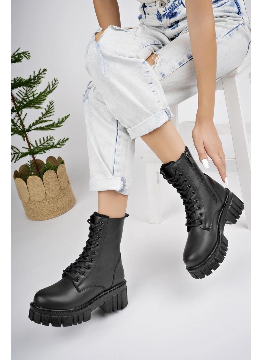 muggo Just Thick Sole Zipper Lace-Up Women's Combat Boots  - Image 5