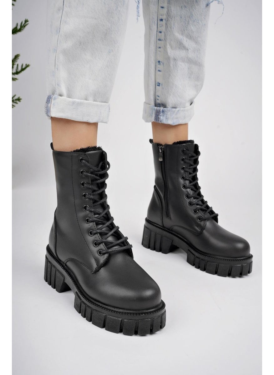 muggo Just Thick Sole Zipper Lace-Up Women's Combat Boots  - Image 4